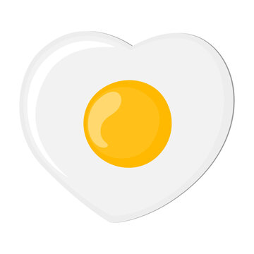 Isolated fried egg on white background