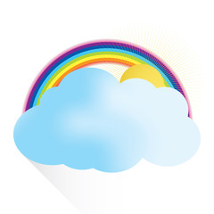 Cloud and Rainbow with Text Space, abstract vector background