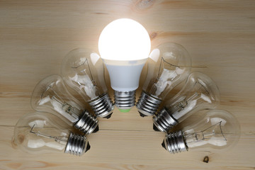 LED and incandescent lamps