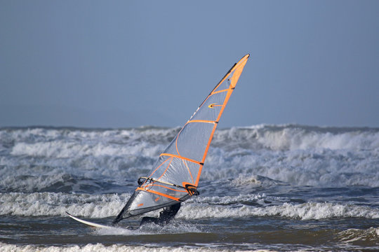 Windsurfer in Waves