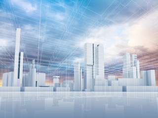 Obraz premium Abstract contemporary city background 3 d