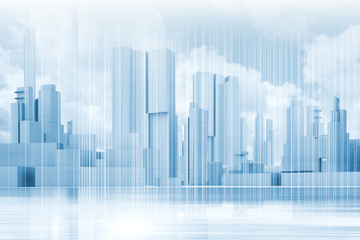 Abstract contemporary blue city background