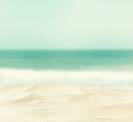 Fototapeta na wymiar Empty sand beach in front of sea background