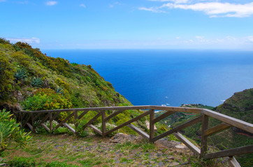 Fototapeta na wymiar Barranco de Ruiz is beautiful ravine of Tenerife for trekking. Canary Islands, Spain.