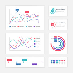Flat dashboard, set of ui web infographic elements