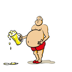 mug of beer in his hand man