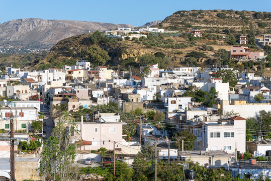 Pitsidia in the south of Crete. Pitsidia is located between the Ida mountains and the Asterousia mountains close to Matala and the Messara plain. A nice village who has kept his original character