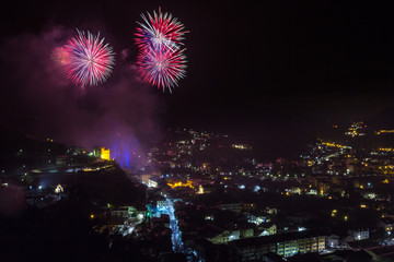 Fuochi d'artificio carnevale pont saint martin