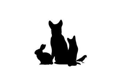 silhouette di animali domestici