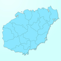 Fototapeta na wymiar Hainan blue map on degraded background vector