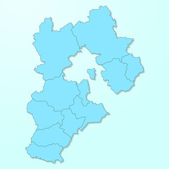 Fototapeta na wymiar Hebei blue map on degraded background vector