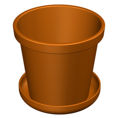 Flower pot. 3D rendering.