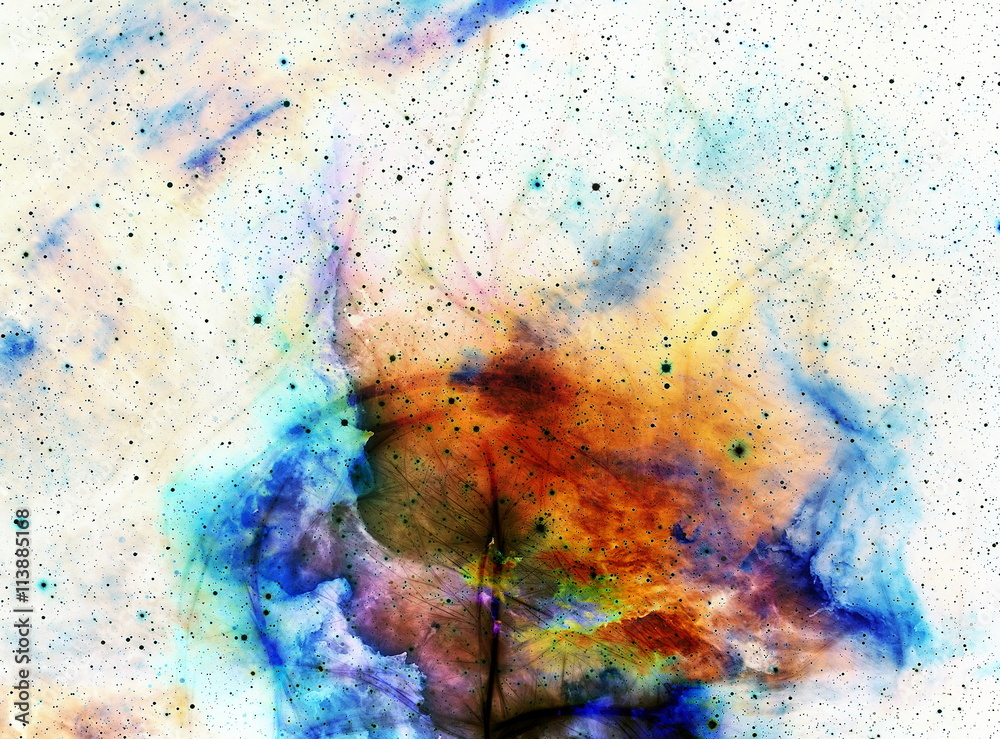Poster Cosmos and fractal effect, computer collage. Elements of this image furnished by NASA.