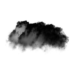 White fluffy cloud isolated over black background