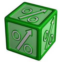 Concept: percent growth. 3D rendering.