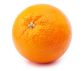 Perfectly retouched whole orange isolated on white background whith clipping path