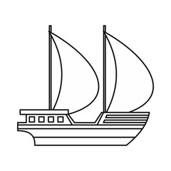 Big yacht icon, outline style