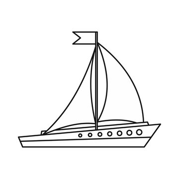 Sailing ship icon, outline style