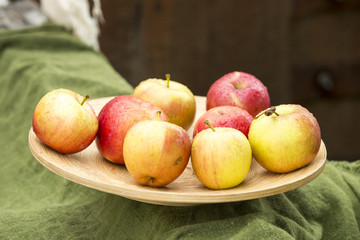 Apples on a platter