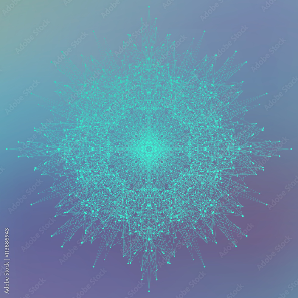 Poster geometric abstract background molecule and communication. vector illustration