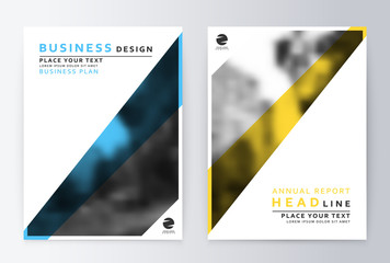 Cover design blue and yellow. Template brochure. Flyer annual report layout. Presentation template business flyer a4 blue.