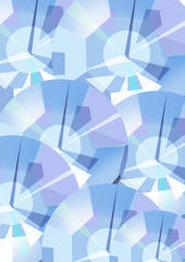 Абстрактный Голубой Часы Циферблат Время Японский