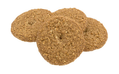 Oatmeal sugar free cookies isolated on a white background.