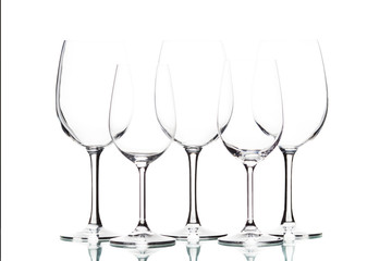 Isolated wine glasses on white