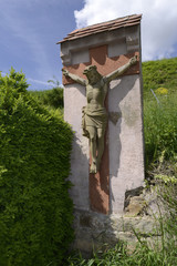 steinernes Mahnmal von Jesus Christus am Kaiserstuhl