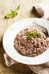 Risotto with red wine
