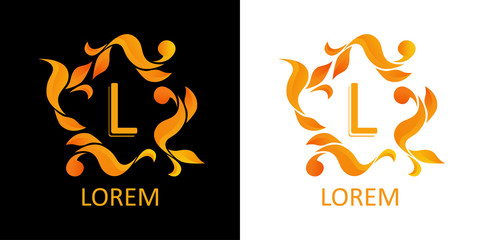 Decorative Logo with Fire Frame