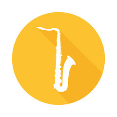 Orange Vector Icon of Sax