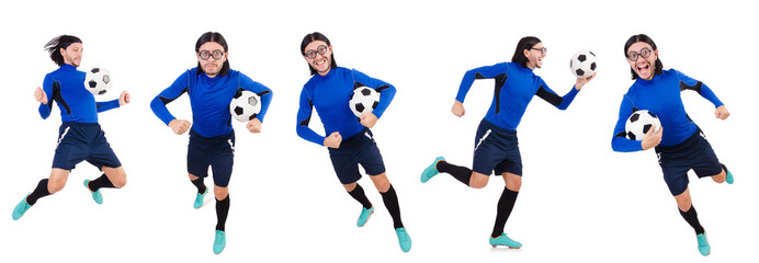 Football player isolated on the white background
