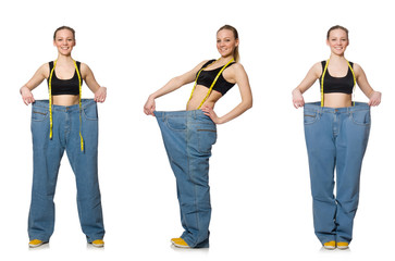 Composite photo of woman in dieting concept