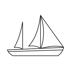 Yacht icon, outline style