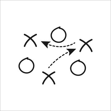 Sport soccer football tactics strategy sign simple icon on background