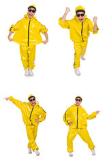 Young performer isolated on the white