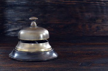 Bell on the hotel reception desk