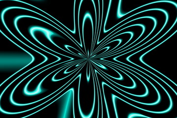 Illustration of an abstract cyan flower