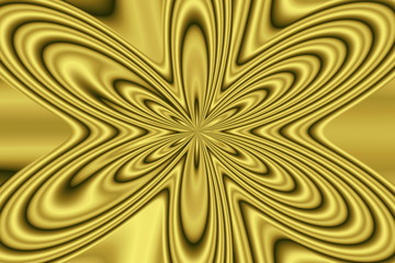 Illustration of an abstract golden flower