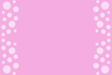 White circles as side frame on a pink background