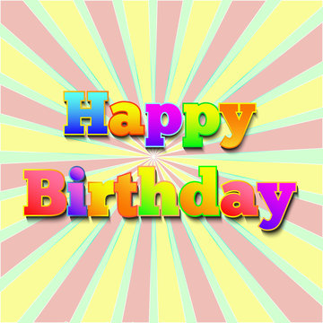 Colorful illustration of stylish text for Happy Birthday. Paper