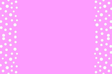 White points as side frame on a pink background