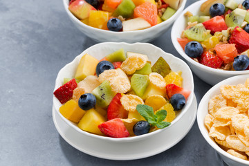 assortment of fresh fruit salads