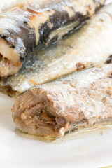 Extreme macro close up marinated sardines