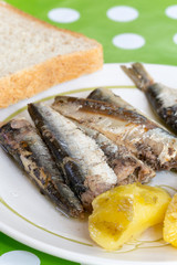 Marinated sardines served with potatoes