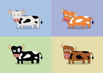 Cartoon cow set