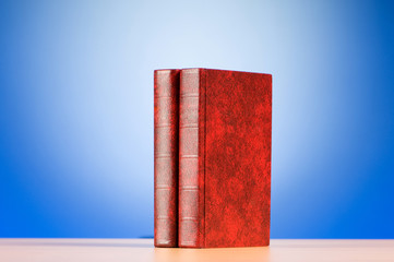Education concept with red cover books