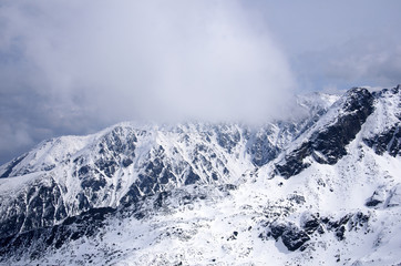 Naklejka na ściany i meble winter panorama of mountains