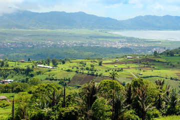 View of farm terrace and Tomohon town
